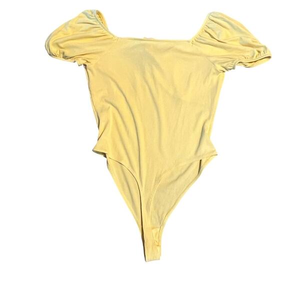 Lauren Conrad Yellow Body Suit. On or Off Shoulder, Thong.  Size Medium - Picture 2 of 8